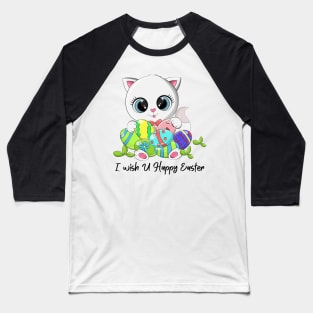 CUTE KITTY/ I Wish You Happy Easter Baseball T-Shirt